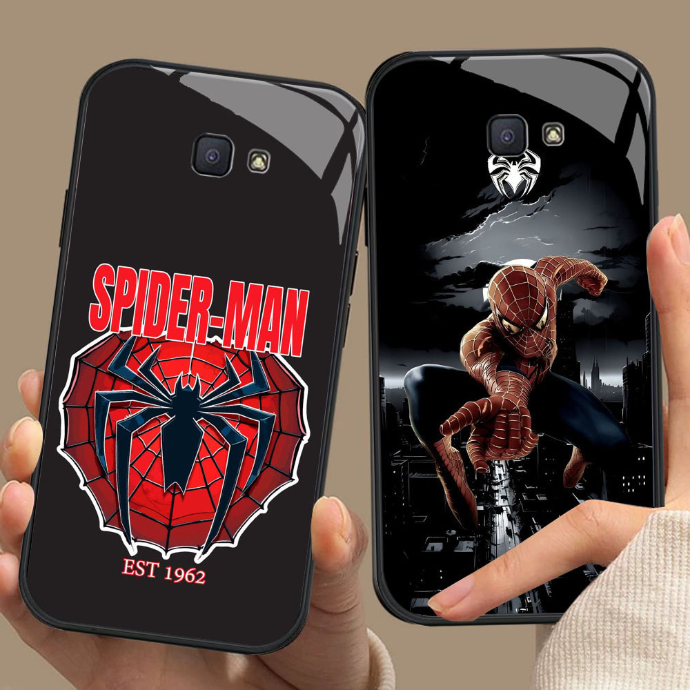 FX-84 Spiderman HD Glass Casing untuk Samsung Note 9 S24 S25 FE Ultra J7 Prime J6 J4 Core Pro Plus
