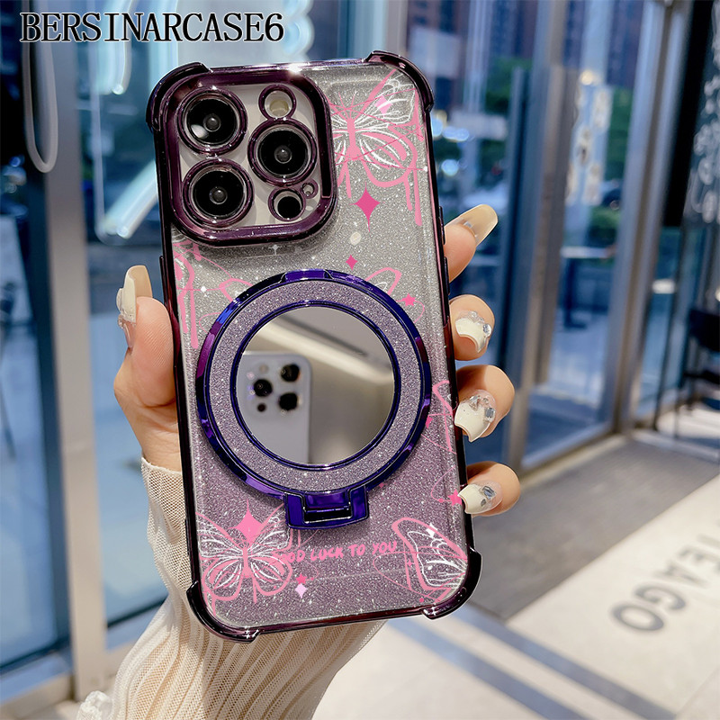 Case Redmi 10A 10C 11A 12C Case Dengan Stand Cermin Bracket Stand Soft Case Redmi Note 9 Note 10 Cer