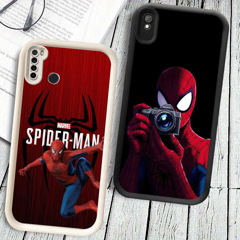 KD-32 Spider-Man Casing HP Untuk Xiaomi Redmi Note 5 6A 7 9A A5 9T Poco M3 C71 Pro Plus