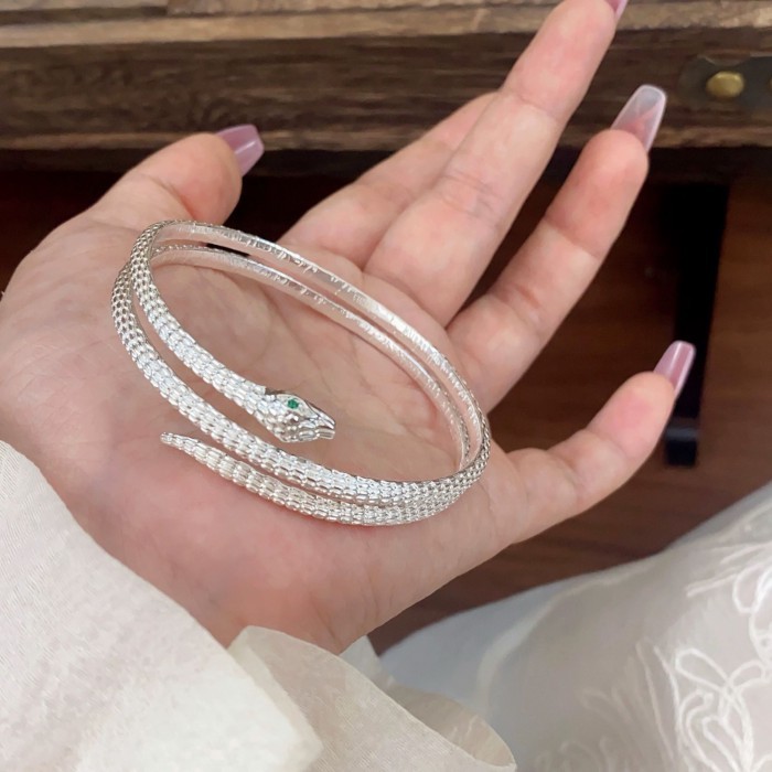 Gelang Perak Sterling Ular Perak 925 Untuk Pria dan Wanita, Desain Ceruk Mewah Ringan, Hadiah Pasang