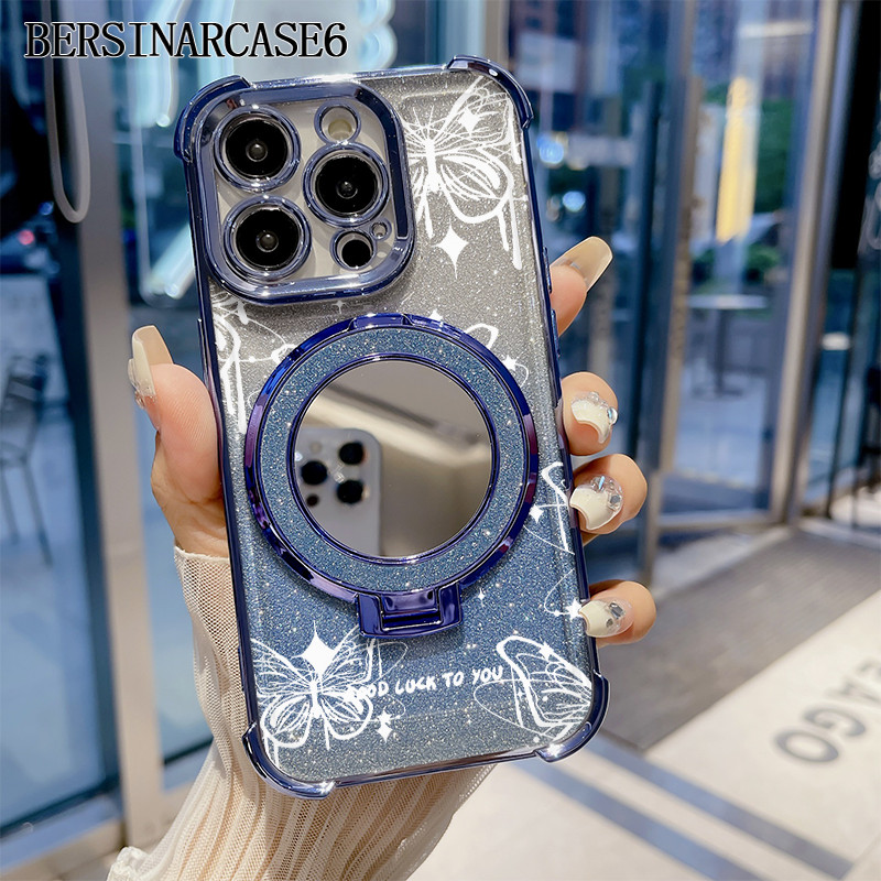 Case Redmi 10A 10C 11A 12C Case Dengan Stand Cermin Bracket Stand Soft Case Redmi Note 9 Note 10 Cer