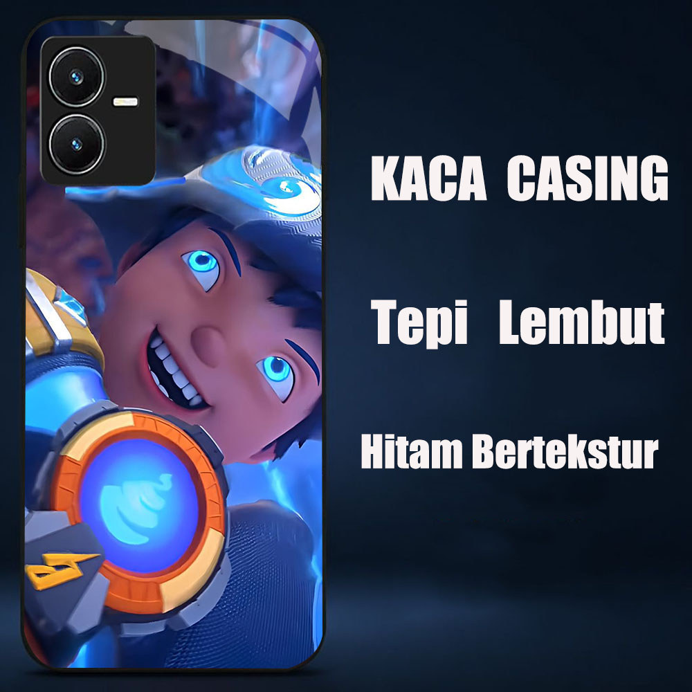 DW-9 Boboiboy glaxy GLASS KACA Casing untuk HP VIVO iQOO Y28 Z6 Y35 Y22 Y55 Y22S V25 Y75 5G