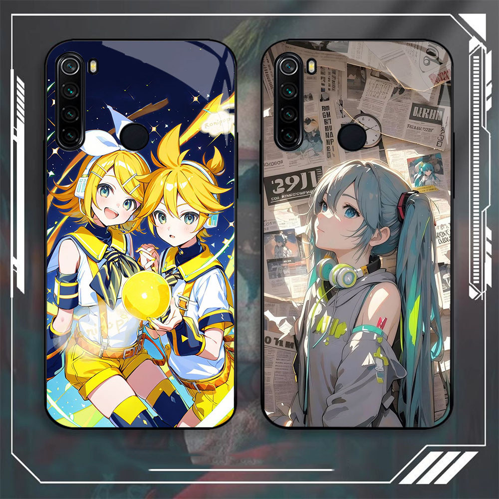 DW-47 Kagamine Twins Anime GLASS KACA Casing untuk HP Xiaomi Redmi Note 10 9 8 8A Pro Lite