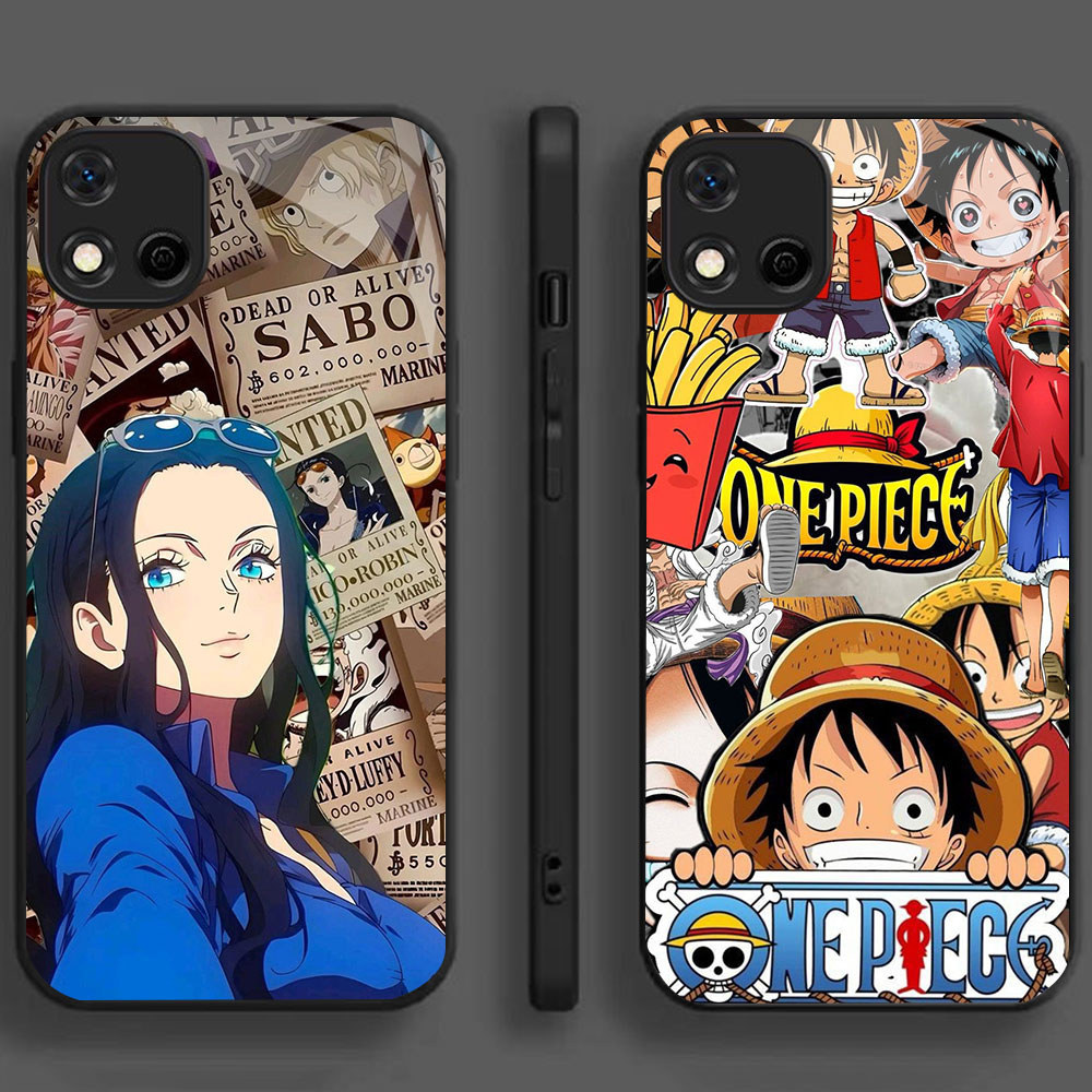 DW-64 One Piece Luffy GLASS KACA Casing untuk HP Realme C30S C30 C11 C55 C33 C17 C20A C20 7i C67 202