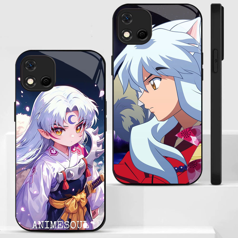 PW-64 Inuyasha Shockproof KACA Casing untuk Realme C30 C17 C67 C55 C20A C20 C33 C30S C11 7i 2021 4G