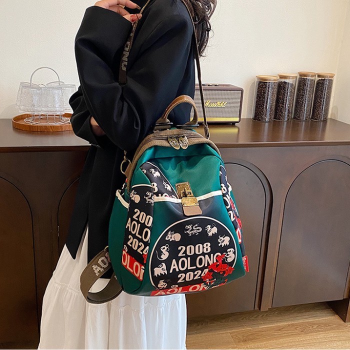 Aolong Tas Wanita Ransel Wanita Fashion Nasional Baru Satu Tas Tas Selempang Bahu Serbaguna Tas Trav