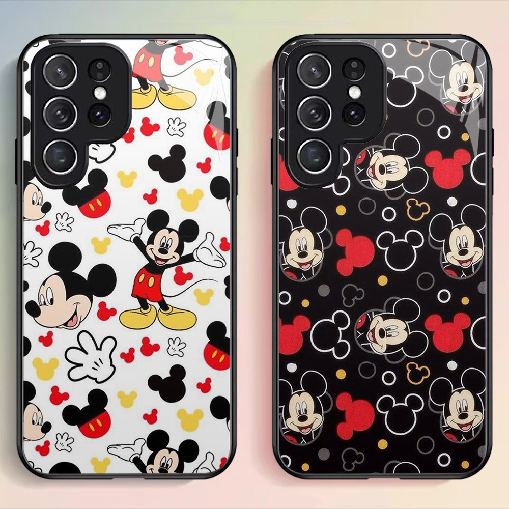 G-77 Mickey HD Kaca Casing untuk Samsung S24 S25 S21 Plus Ultra FE Case