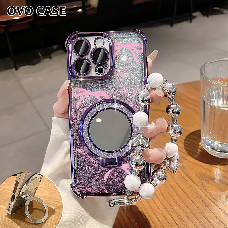 Case Oppo Gemerlap Stand Holder Garskin Soft Case Oppo A18 A3 A3 Pro A33 A36 With Strap Dengan Stand