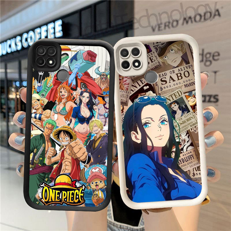 DW-64 One Piece Luffy Silicone Casing hitam putih untuk for Realme Narzo C21 13 C25Y C21Y 30A 20 12 