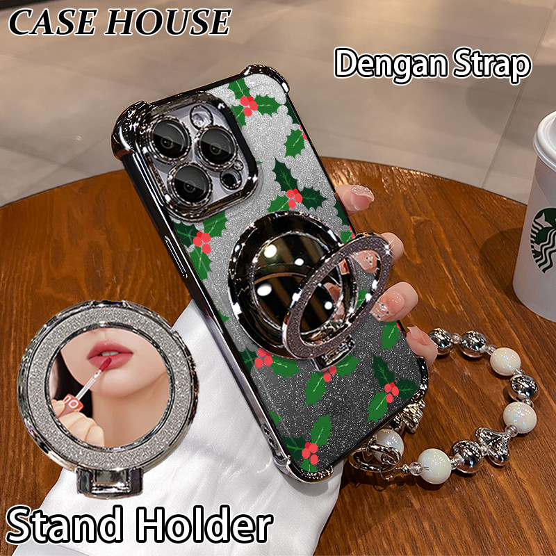 Glitter Card Case HP Samsung A03 A16 A21S A50S M11 Stand Holder Cermin Casing Samsung A04 A14 5G A23