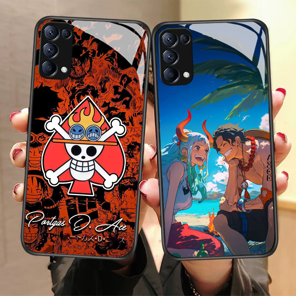 FX-68 One Piece Ace HD Glass Casing untuk OPPO Reno 6Z 6 5 4 3 A91 F15