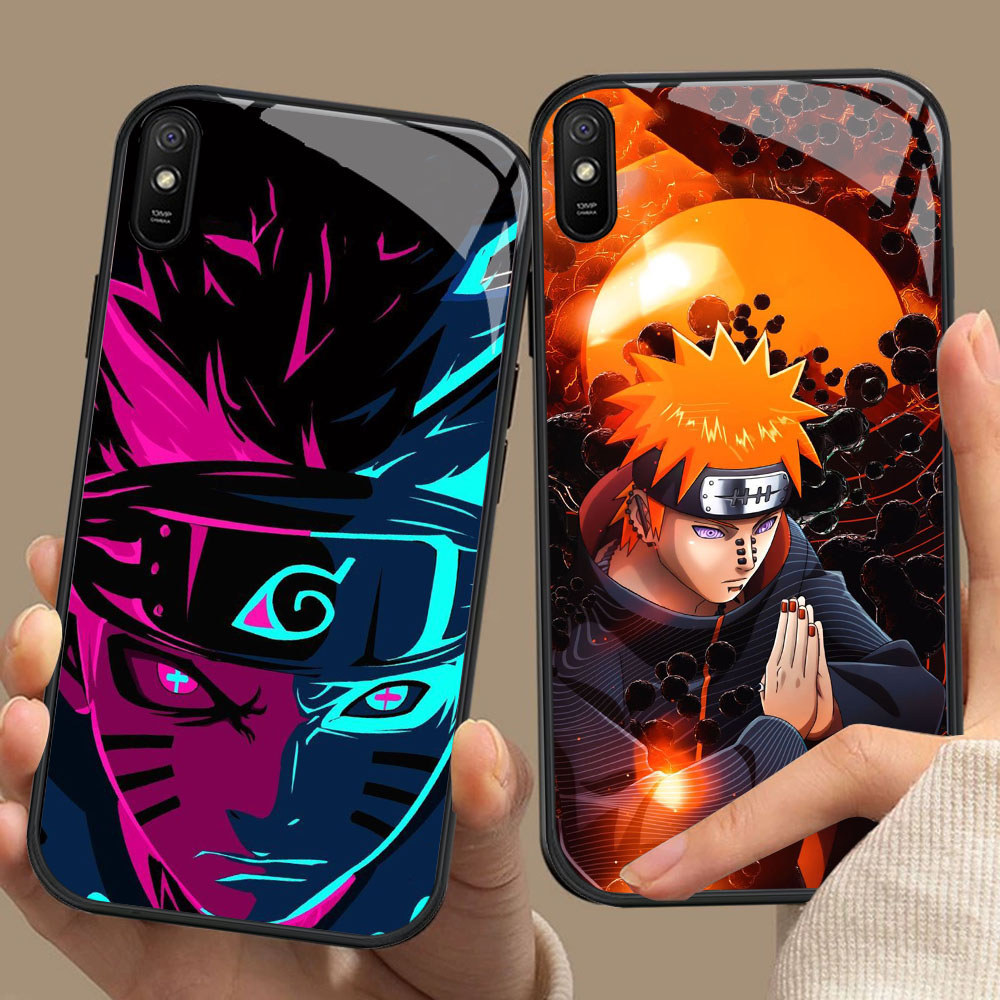 FX-64 Naruto HD Glass Casing untuk Xiaomi Redmi 9A 9i 7 14C 14R A4 A3 Note 7 Poco C75 Pro
