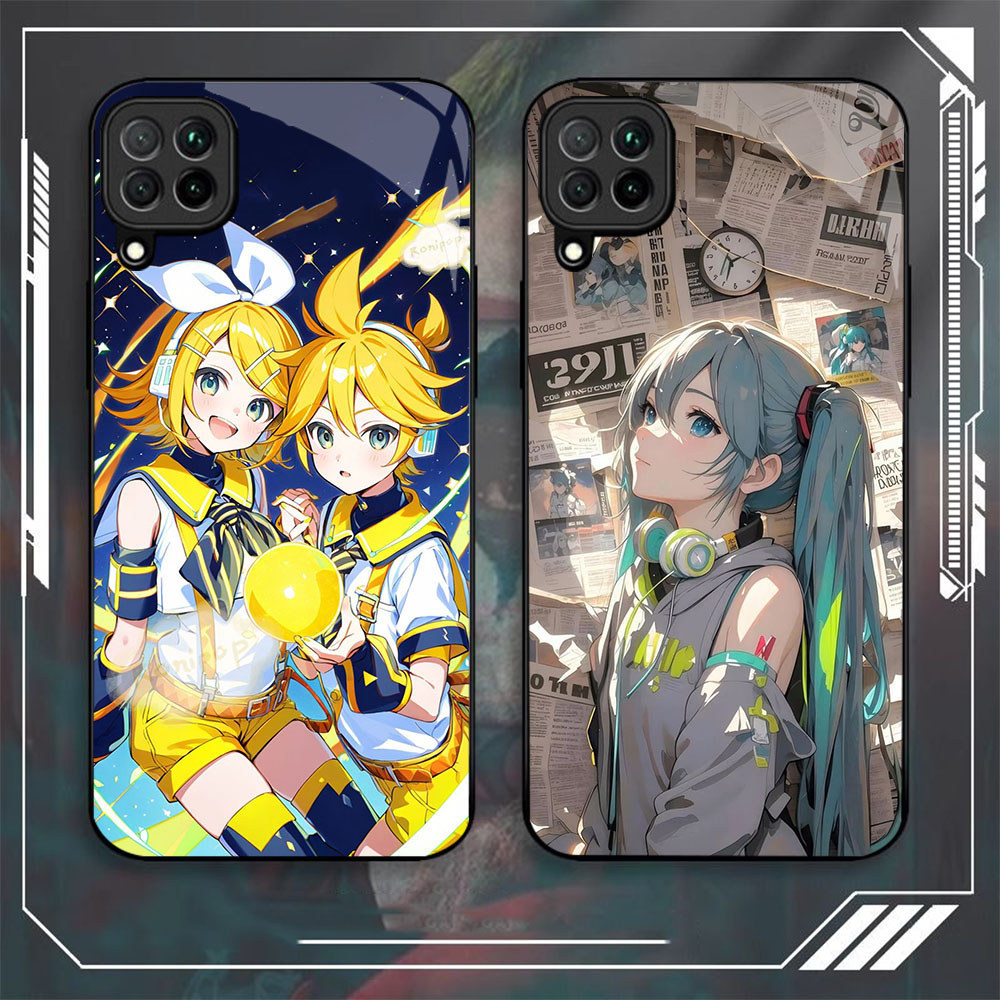 DW-47 Kagamine Twins Anime GLASS KACA Casing untuk HP Samsung M32 A12 M12 A22 5G