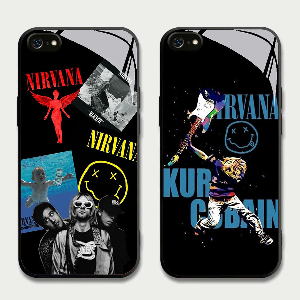 TS-82 Nirvana HD Glass Casing untuk iPhone 6 6S 7 8 Plus SE X XS XR Max