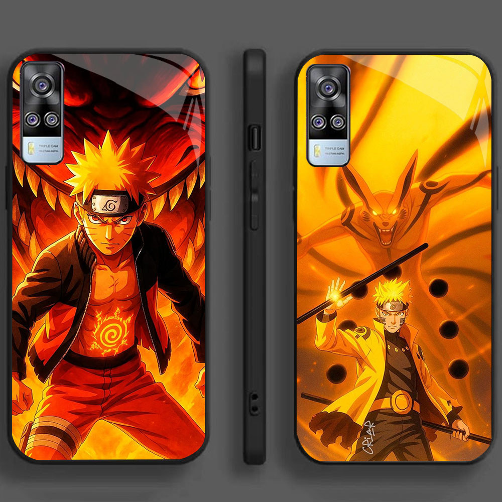 DW-57 Naruto Anime GLASS KACA Casing untuk HP VIVO V21S V20 Y31 Y53S Y52 V21 Y51 V21E 2020 5G 4G