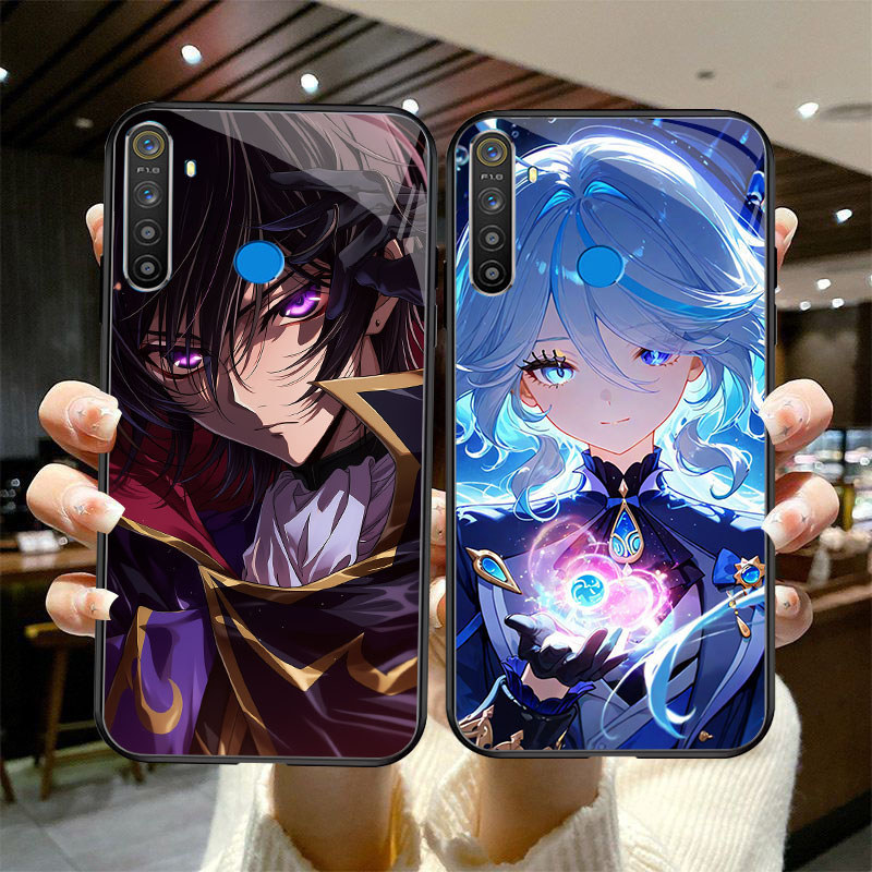 UP-43 Genshin Impact Casing KACA untuk Realme Narzo 20 5 5i 5S 10 7 6i 20A 3i 10A C65 3 Pro