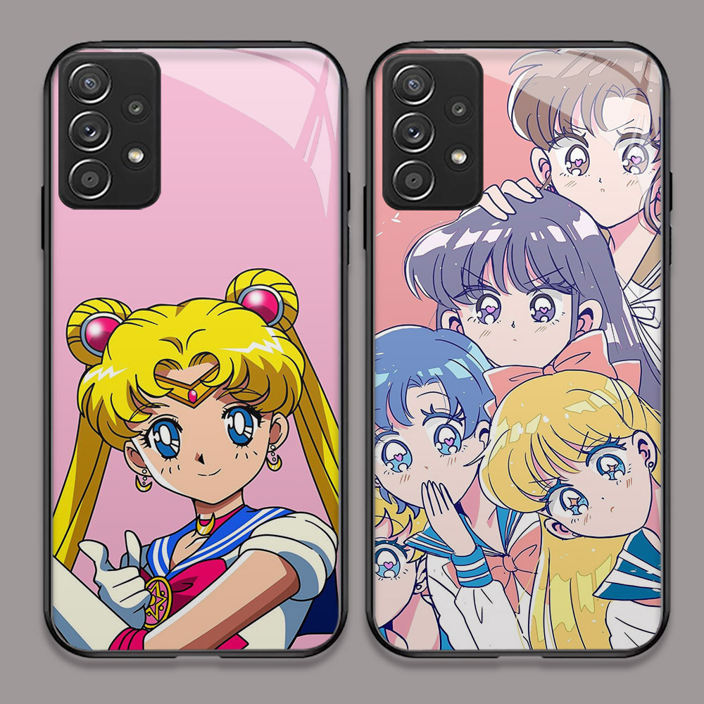 U-1 Sailor Moon HD Kaca Casing untuk Samsung A52 A72 A33 A52S A73 A32 A53 A23 A13 5G Case