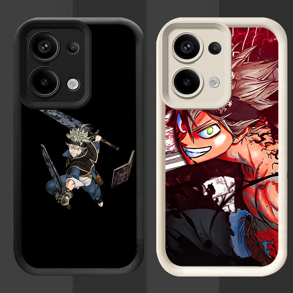 R96 Black Clover Casing untuk OPPO Reno 15F 15FS A6 Pro A6X Hitam dan Putih