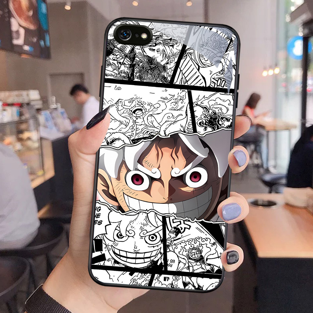 FA-27 ONE PIECE HD Glass Case Casing Kaca untuk iPhone SE 6S 6 7 XS 8 Max Plus 2020 2022