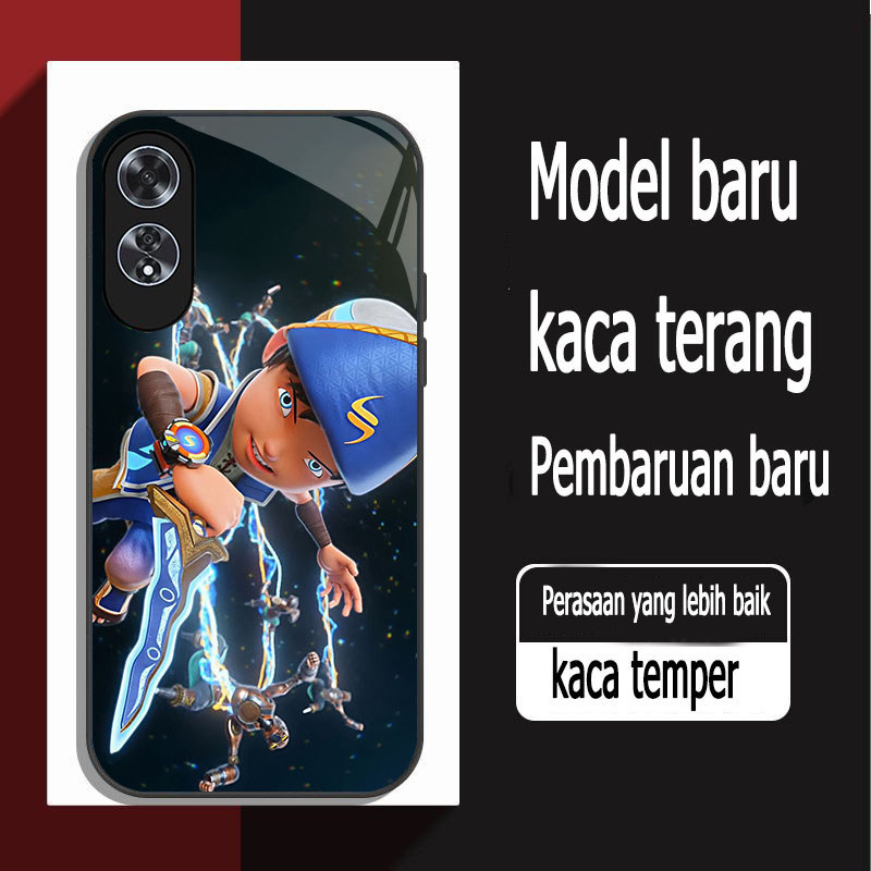 TS-34 Boboiboy KACA lembut hitam Casing untuk OPPO Reno A98 A78 8T 11 A79 A60 A18 A58 A38 11F 5G