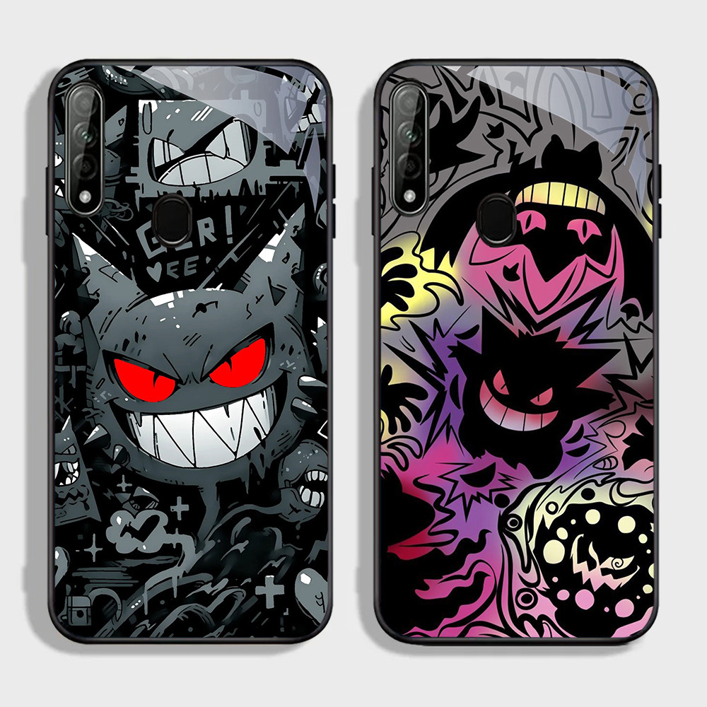 FB-16 Gengar Pokemon HD Glass Case Casing Kaca untuk OPPO A5 A12 A11K F7 A5S F5 A12S A9 F9 Pro 2020