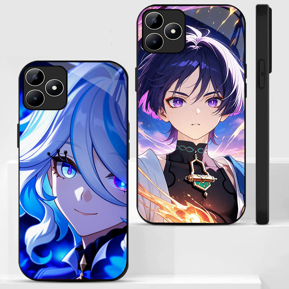 UP-43 Genshin Impact Casing KACA untuk Realme Narzo C31 6 C53 C35 GT 50A N53 Prime 5G