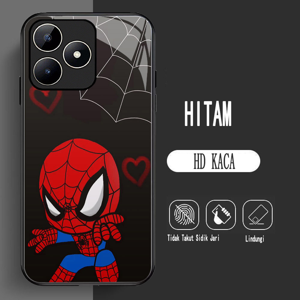 Y-2 Spider-Man HD Kaca Casing untuk Realme C30 C30S C31 C35 C53 C55 C33 Case