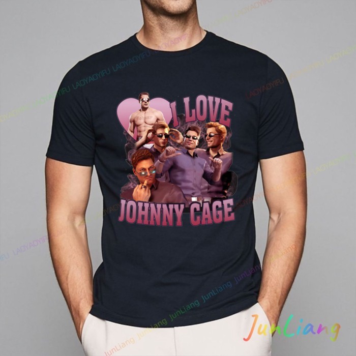 I Love Johnny Cage Mortal Kombat New in Tops & Tees 100% Pure Cotton Graphic T Shirts T-shirts for