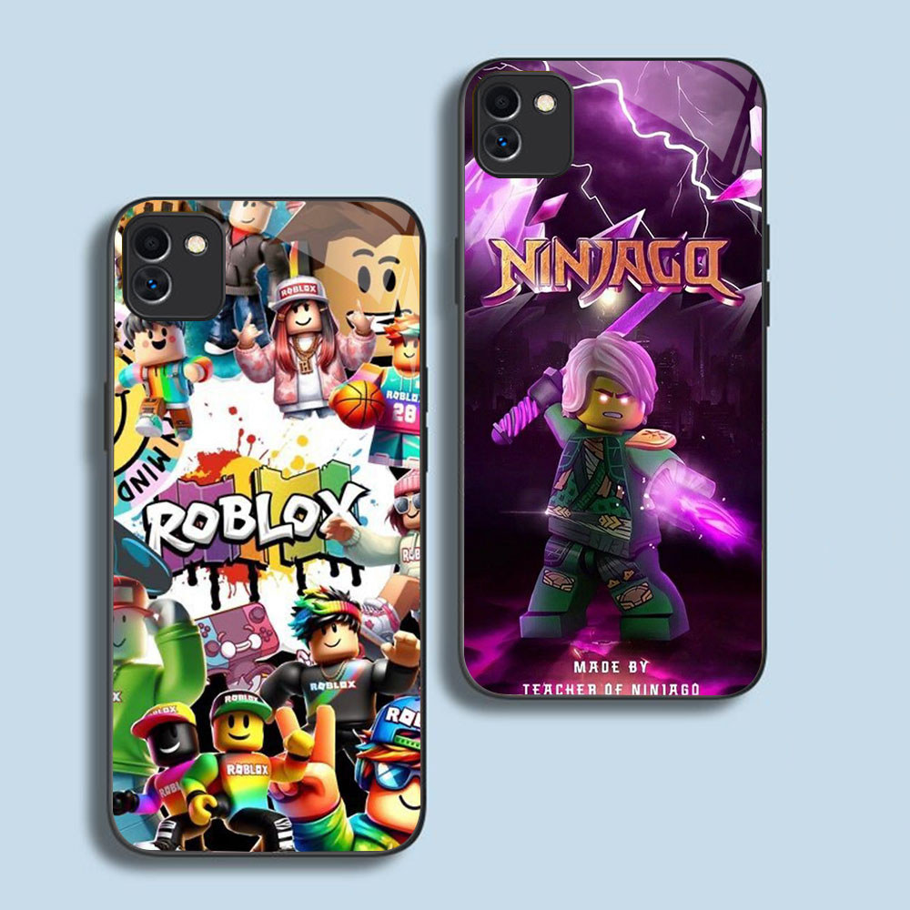 TS-44 FREE ROBLOX KACA lembut hitam Casing untuk Samsung A05 M04 A04E F04 Core A03 A04