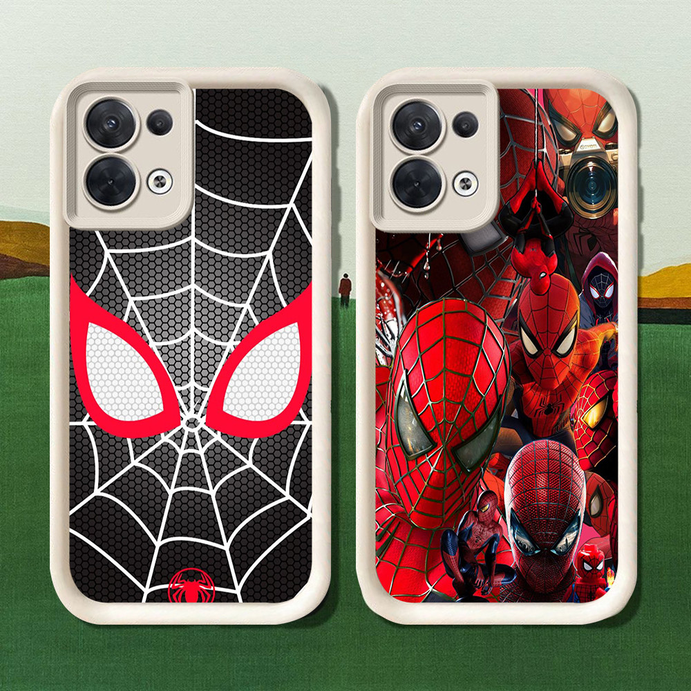 Casing untuk Silikon Hitam OPPO A92 A91 A78 A77s A77 A76 A9 5G AB-27 Spiderman