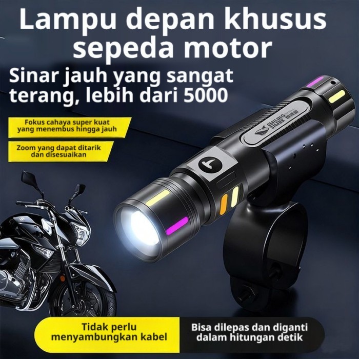 Lampu sepeda motor liburan malam naik pendakian gunung senter darurat rumah lampu kuat lampu sepeda