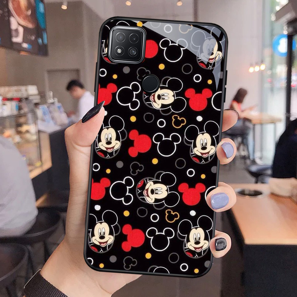 FA-18 Mickey Mouse HD Glass Case Casing Kaca untuk Xiaomi Redmi Note 11 10 11S SE 10T 10S Pro 5G