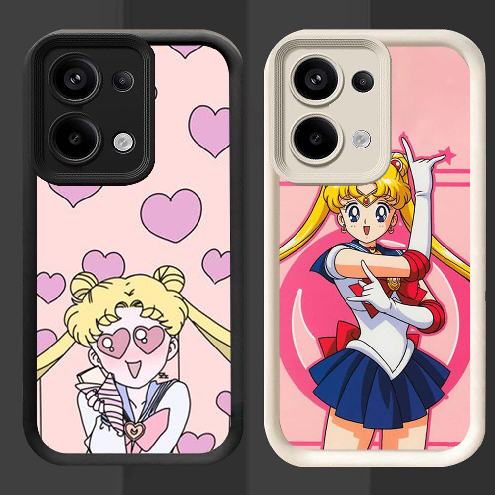 R98 Sailor Moon Casing untuk OPPO Reno 15F 15FS A6 Pro A6X Hitam dan Putih