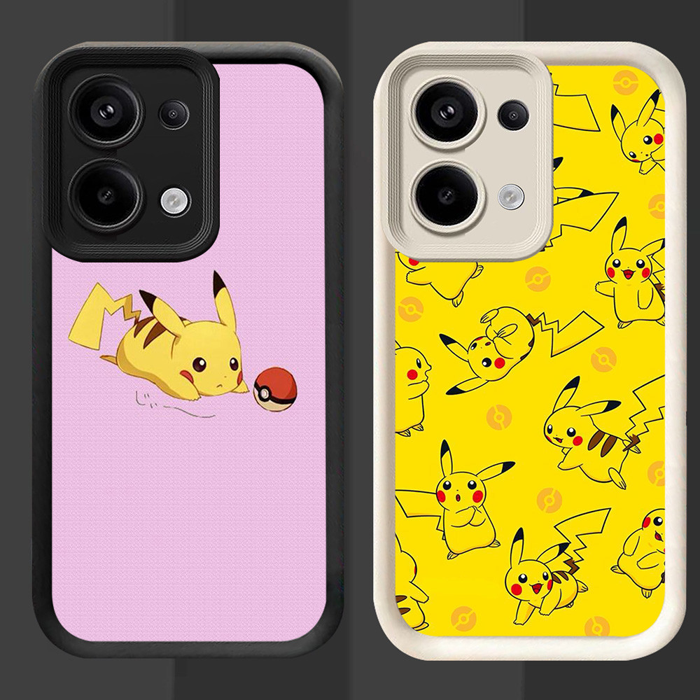 R95 Pikachu Pokemon Casing untuk OPPO Reno 15F 15FS A6 Pro A6X Hitam dan Putih