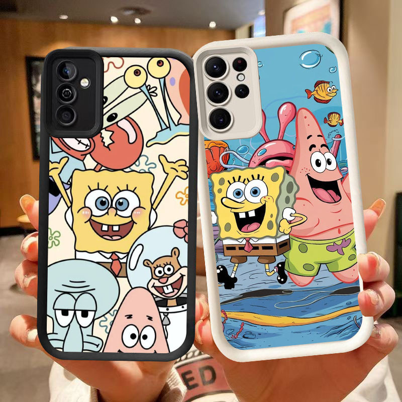 GP-64 SpongeBob SquarePants Shockproof soft Casing untuk Samsung M15 A55 FE S25 A54 S24 S21 Ultra 5G