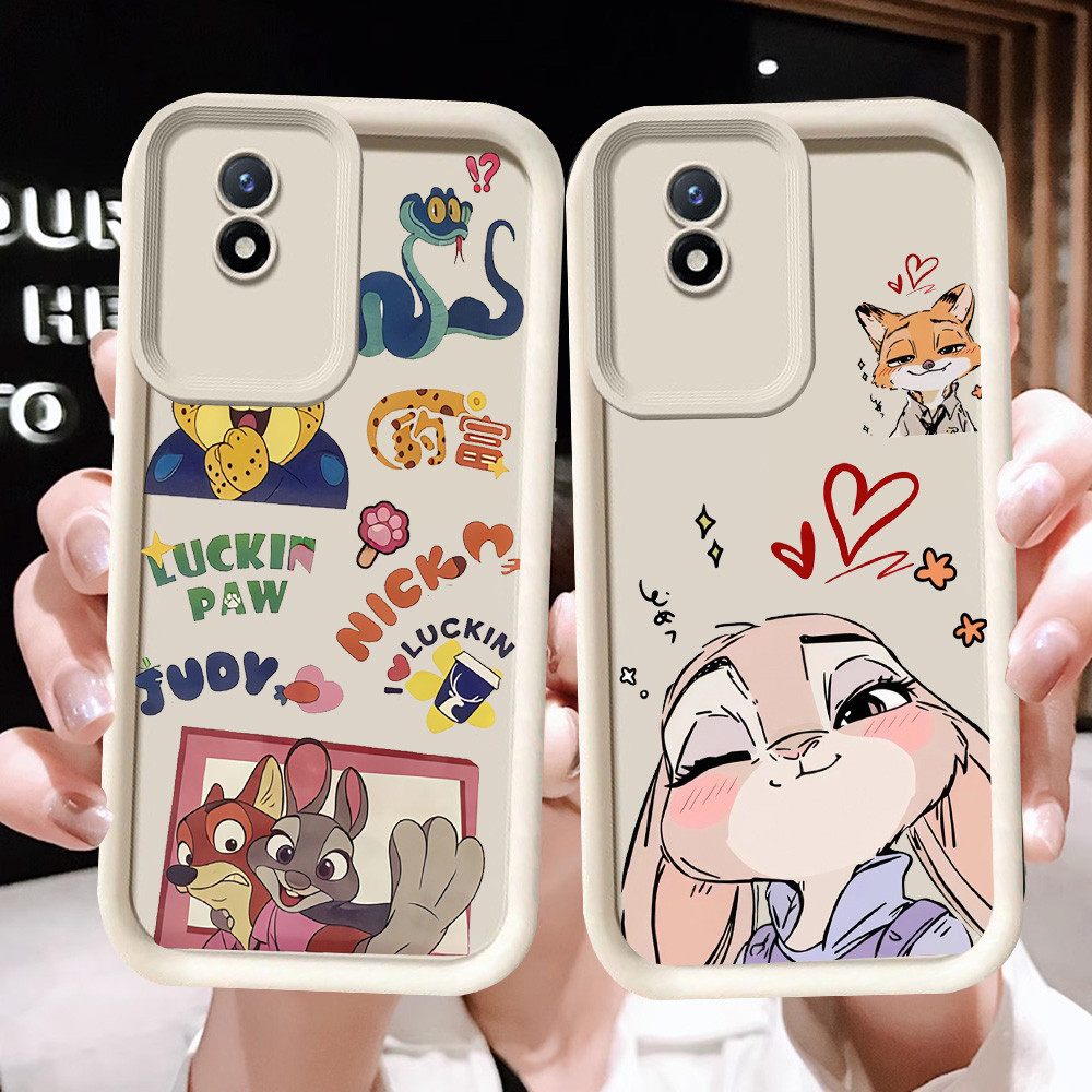 N-8 Zootopia Soft Casing untuk VIVO Y02a V30 Y02t V30E Y02 Pro 5G