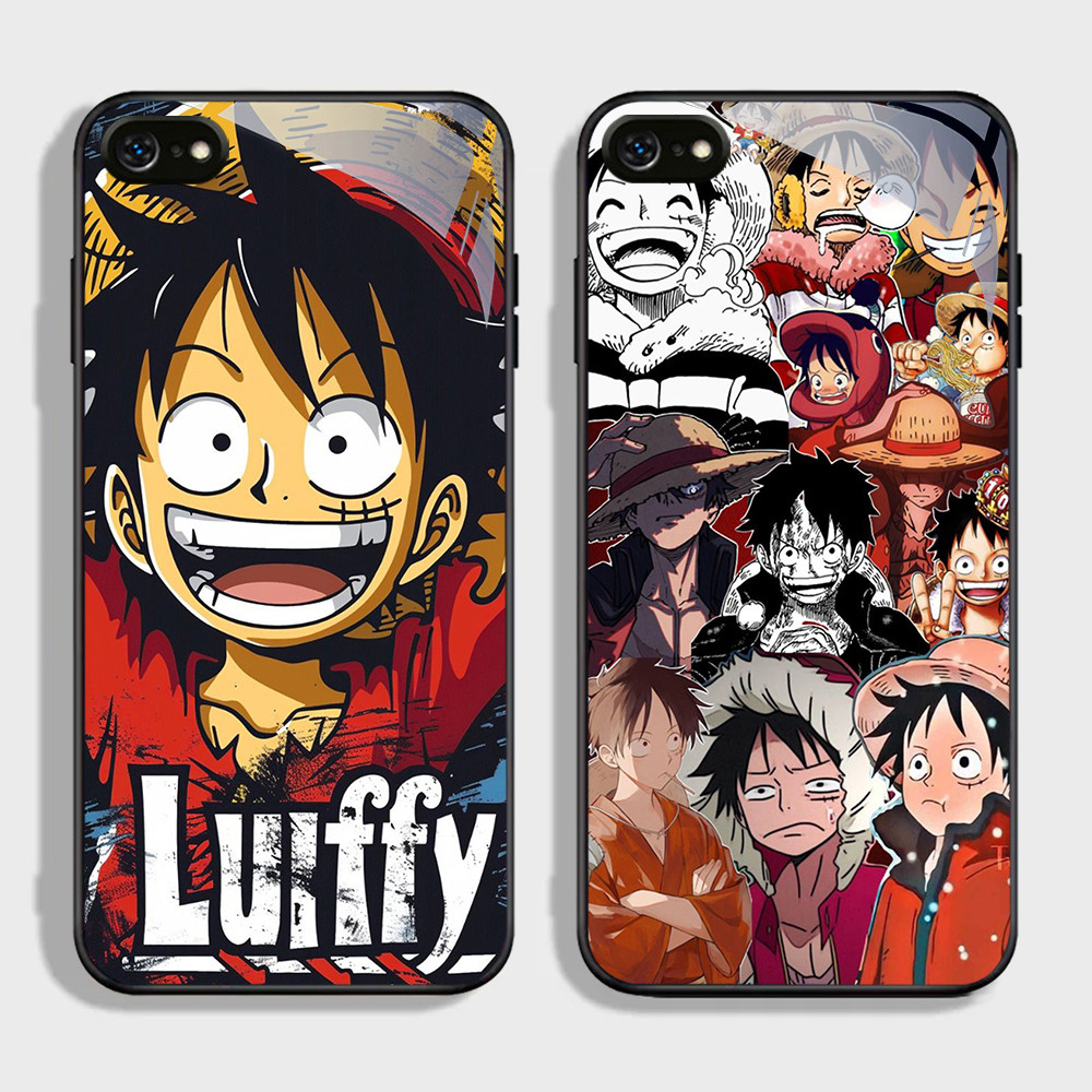FB-28 ONE PIECE JUMP HD Glass Case Casing Kaca untuk iPhone SE 6S 6 7 XS 8 Max Plus 2020 2022