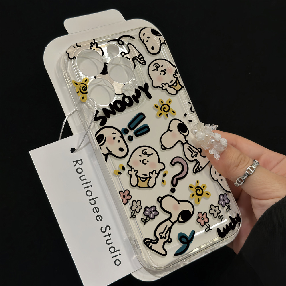 niumo.case Snoopy Case For IPhone 13 15 Pro Max 11 12 14 Pro Max 8Plus 7Plus XR X XS Max 6S 7 15 6 8