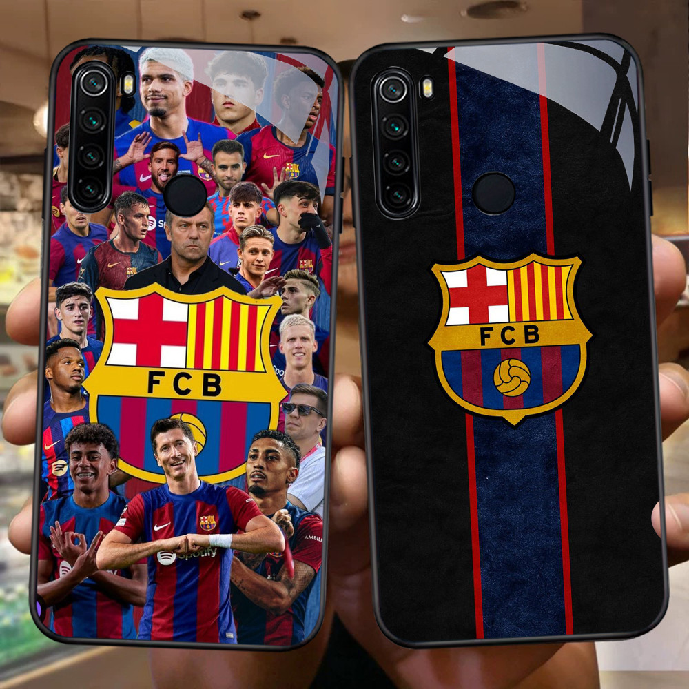 FB-14 FC-Barcelona HD Glass Case Casing Kaca untuk Xiaomi Redmi Note Poco C3 11 M2 C31 M5S 8 X6 X3 C
