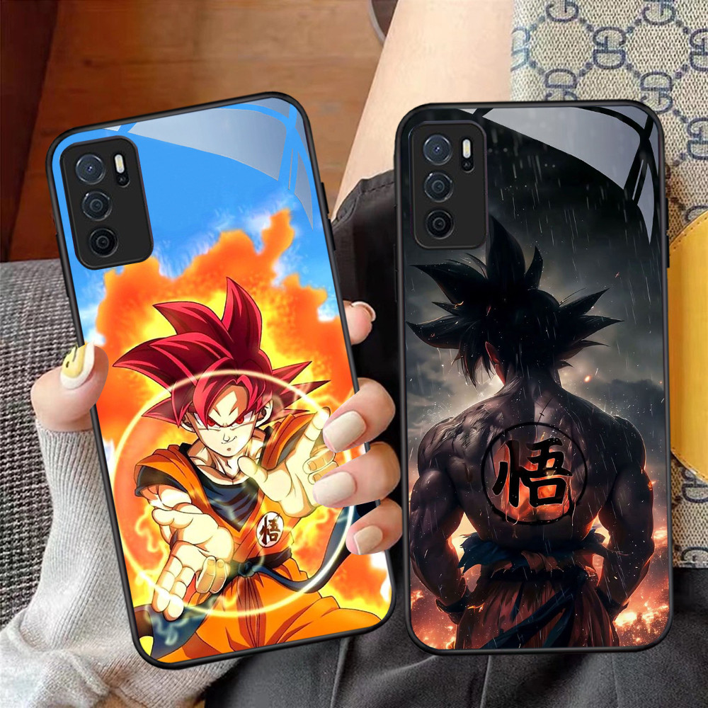 FA-46 Son Goku HD Glass Case Casing Kaca untuk Realme Narzo 3 C35 6i 7 20 20A C65 10A 3i 10 Pro