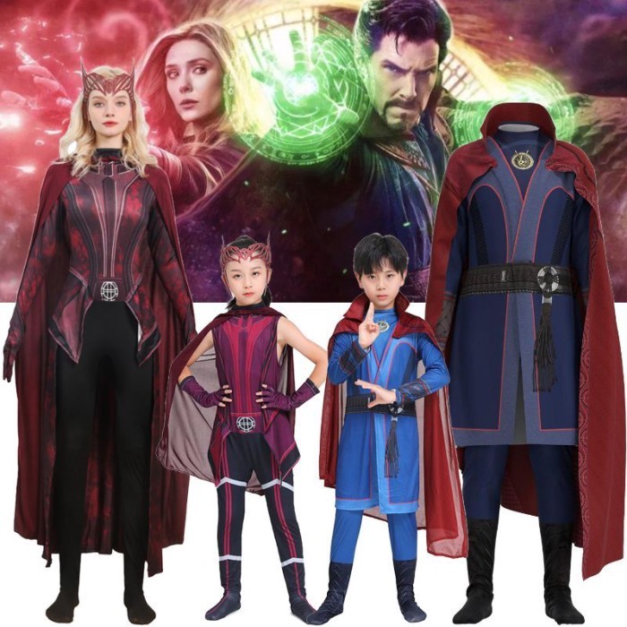 Halloween Film Marvel Doctor Strange Steven Cosplay Wanda Scarlet Witch Karakter Jumpsuit