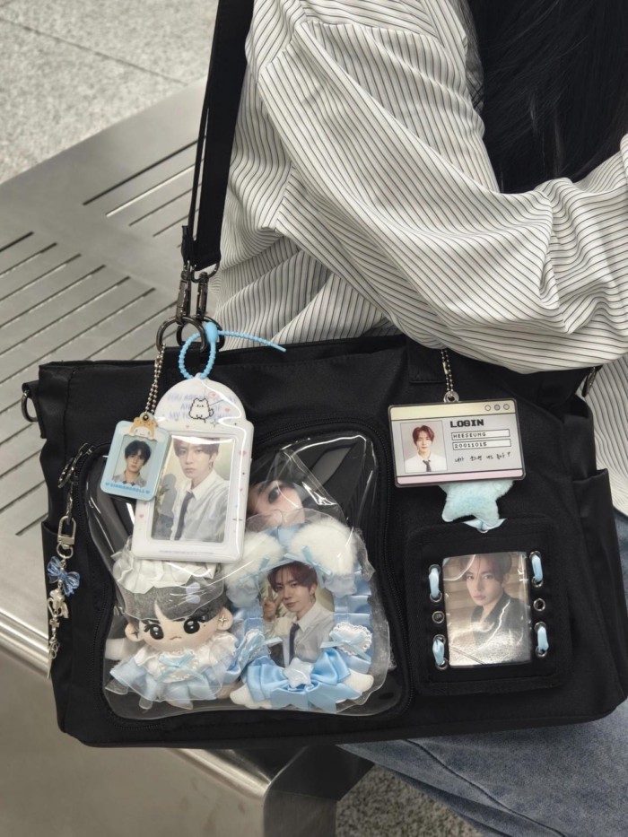 Tas Tote Nilon Jepang, Desain Ceruk, Tas Sakit Transparan Jiguzi, Kapasitas Besar, Tas Selempang Ba