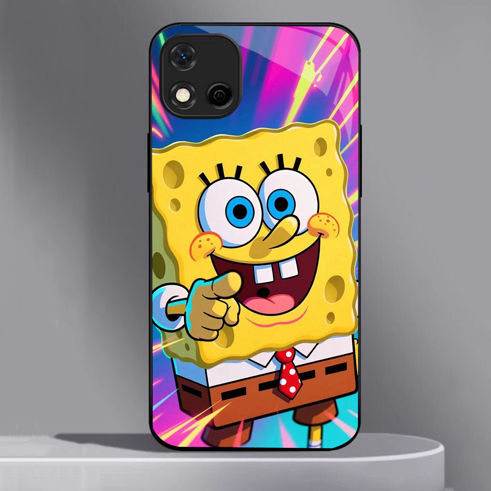 GP-64 SpongeBob SquarePants shockproof KACA Casing untuk Realme C11 C30 C33 7i C67 C30S C17 C55 C20 