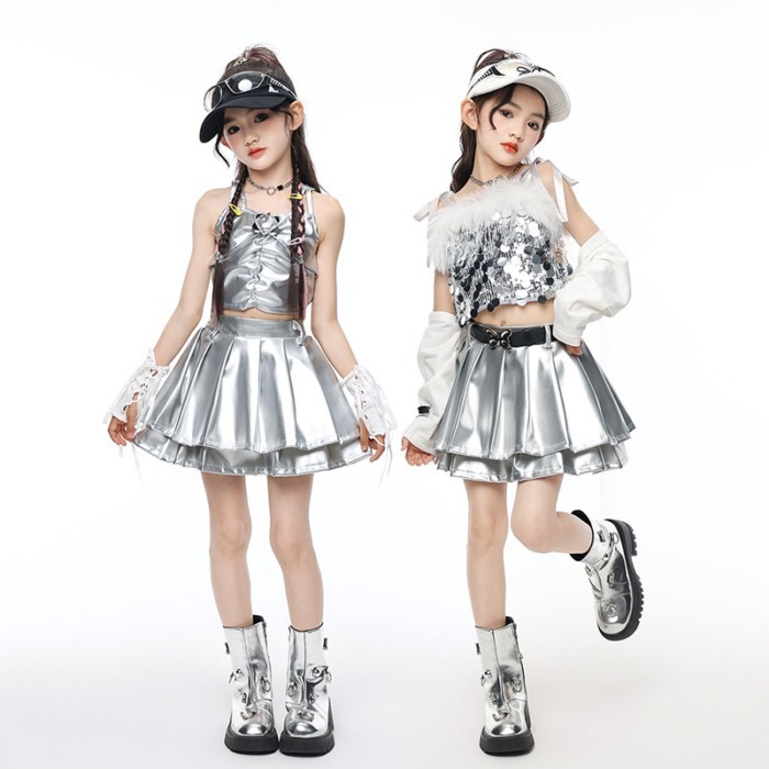 Jazz Dance Performance Clothing Girls Jazz Dance Catwalk Sequin Suit Children Hiphop Street Dance C