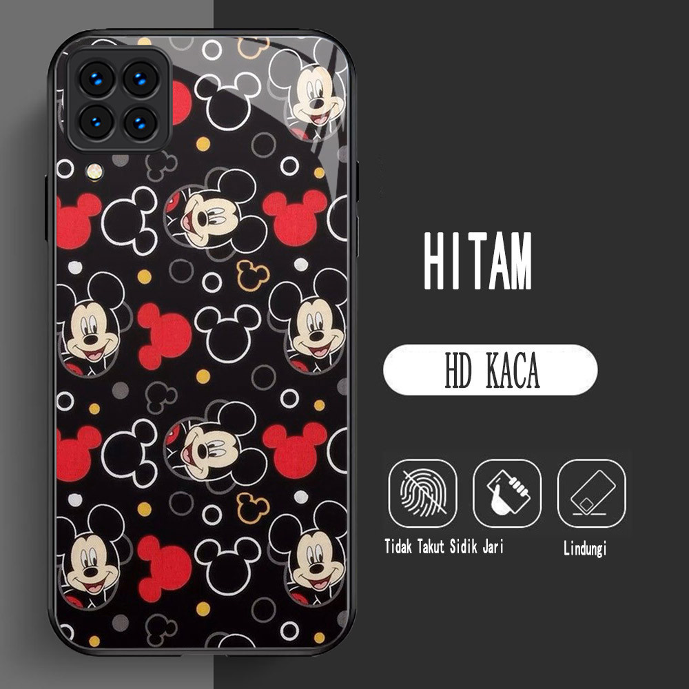Y-11 Mickey HD Kaca Casing untuk Samsung Galaxy A12 M12 A22 M32 5G Case