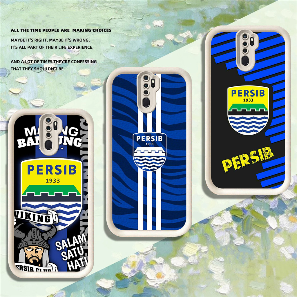 Casing untuk Silikon Hitam OPPO Reno F23 F21 10 F19S F9 F25 Pro 5G NO-19 Persib Bandung