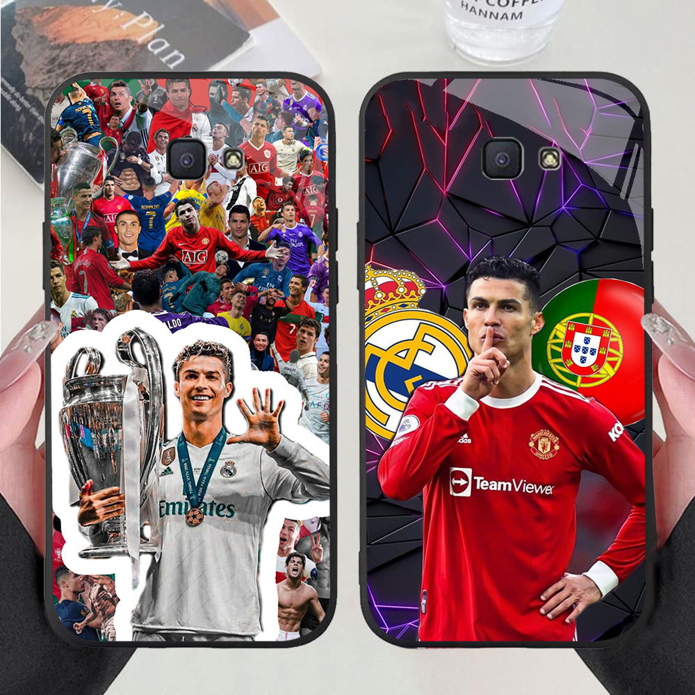 BF-9 Cristiano Ronaldo HD Glass Casing untuk Samsung Note 9 S24 S25 FE Ultra J7 Prime J6 J4 Core Pro