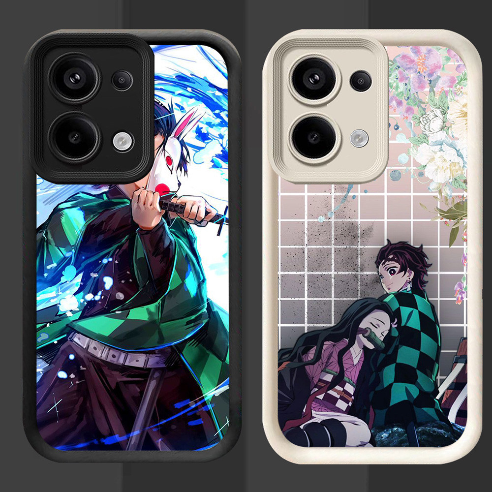 R63 Demon Slayer Casing untuk OPPO Reno 15F 15FS A6 Pro A6X Hitam dan Putih