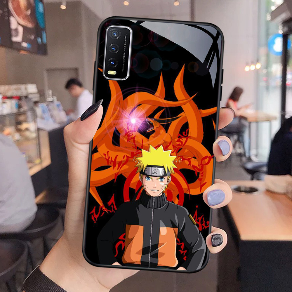 FA-24 Naruto Sasuke HD Glass Case Casing Kaca untuk VIVO Y50 S1 Y20s Y30 V15 Y20i V27E Y20 Pro