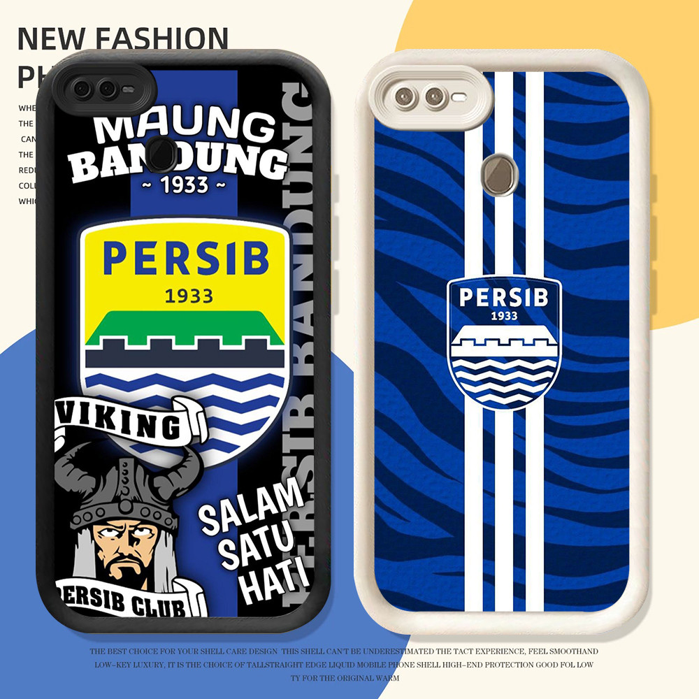 Casing untuk Silikon Hitam OPPO Reno 11 4F 3 5 11F 4 6 Pro 5G NO-19 Persib Bandung